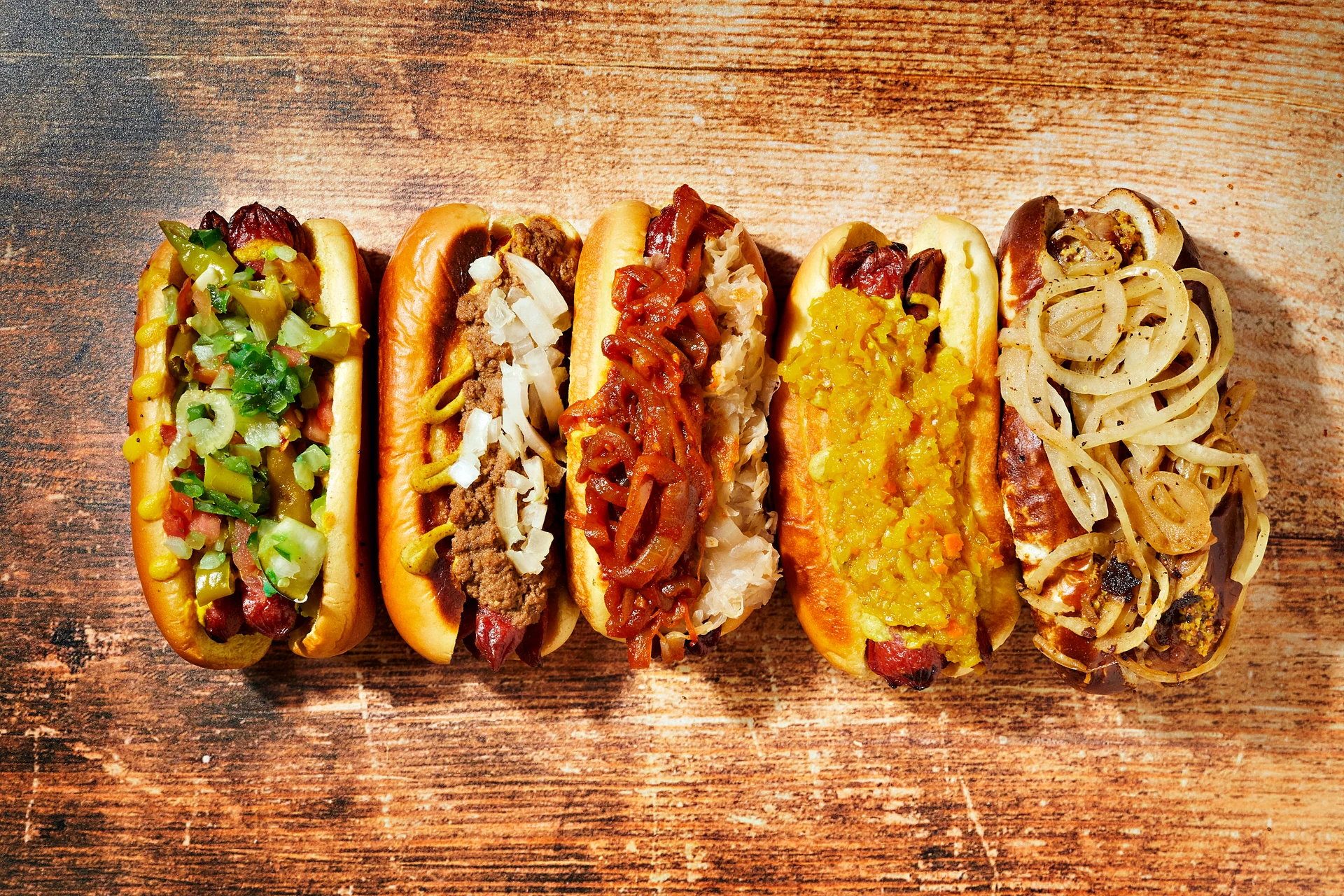 Catalyst Hot Dogs cart with dry-aged Roseda Farm hot dogs and house-made toppings